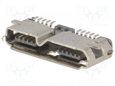 Гнездо USB B MUSBB-G3.0/SMD Гнездо; USB B micro; SMT; PIN:10; V: USB 3.0